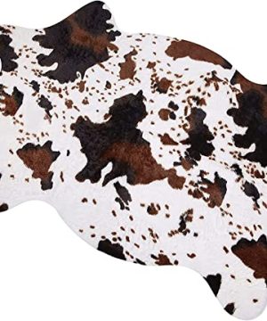 MACEVIA Cowhide Rug Cute Cow Print Rug Western Decor For Living Room Bedroom Faux Animal Area Carpet Non Slip 433 L X 295 W36ft X 24ft 0 300x360