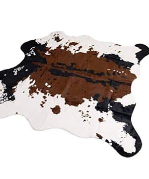 MustMat Brown Cow Print Rug 551 W X 629 L Faux Cowhide Rugs Cute Animal Printed Carpet For Home 0 300x360