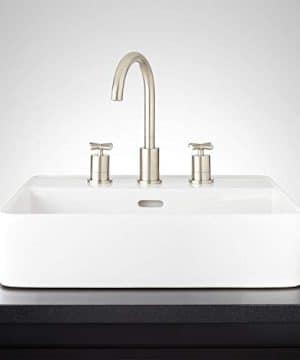 Signature Hardware 447958 Hibiscus 20 Fireclay Vessel Bathroom Sink With 3 Faucet Holes At 8 Centers 0 300x360