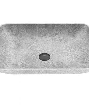 VIGO Concreto Stone 2225 Inch L X 145625 Inch W Over The Counter Freestanding Rectangular Vessel Bathroom Sink In Gray Sink For Bathroom VG04056 0 300x360