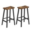VASAGLE Bar Stools Set Of 2 Counter Height Stools Bar Chairs With Footrest 291 Inches Tall Kitchen Breakfast Stools Industrial Living Room Party Room Rustic Brown ULBC094B01 0 100x100