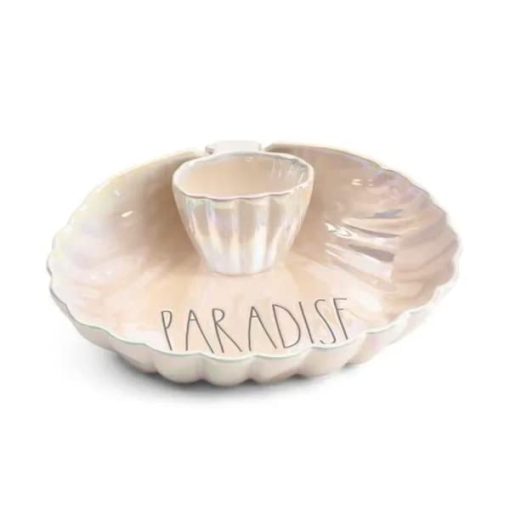 Rae Dunn Paradise Dip Serving Platter with Attached Bowl