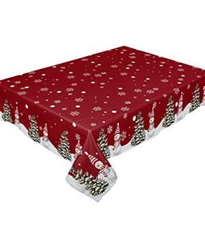 Rectangle Table Cloths 52x70inchChristmas Snowman Red Party Tablecloth Waterproof Polyester Table Covers For Kitchen Dinning Wedding DecorationStainWrinkle ResistantWashableWinter Snow Snowflake 0 300x360