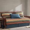 Chezmoi Collection Avery 3 Piece Multi Color Striped 100 Washed Cotton Quilt Set 0 100x100